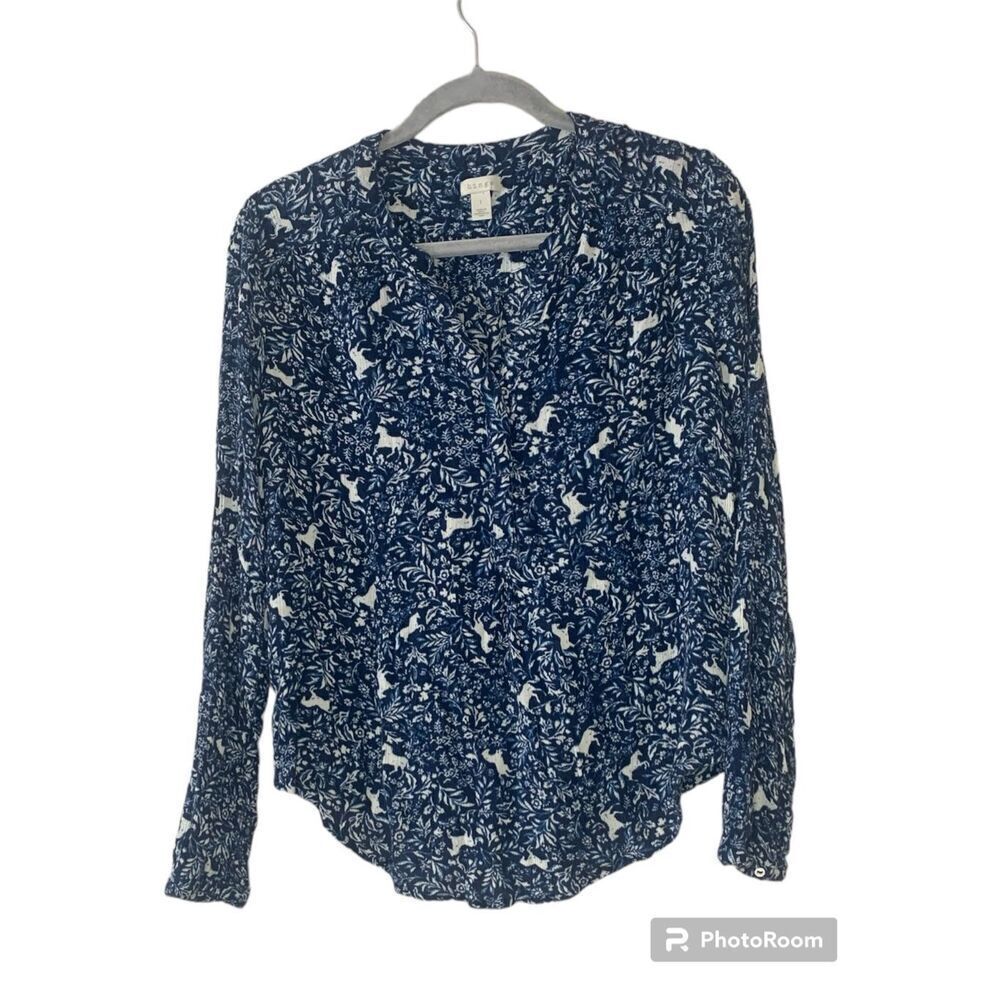 Hinge Size 1X Blouse Shirt Long Sleeve